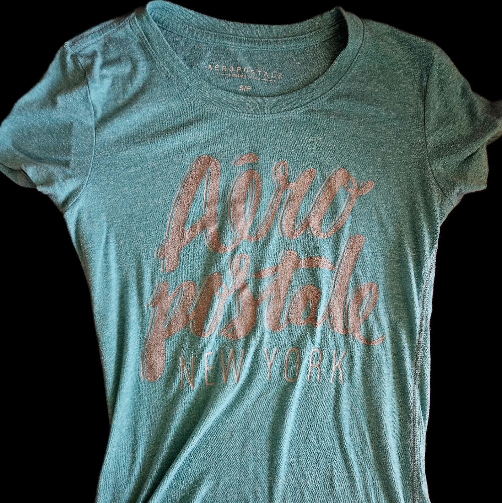 Aéropostale Teal Graphic T-Shirt